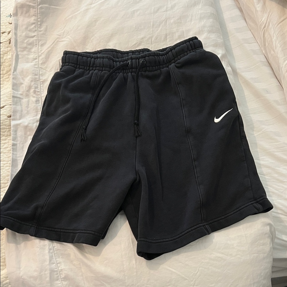 Nike Black Athletic Shorts with White Swoosh